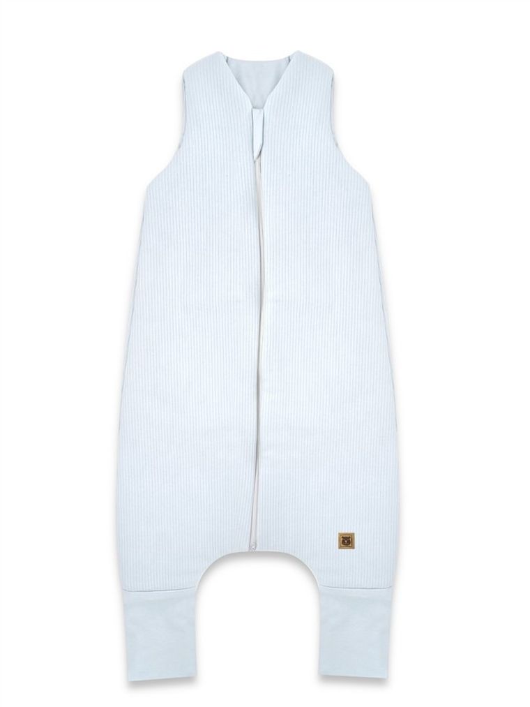MimiNu, Soft, Flo, śpiworek do spania z nogawkami, prążek, baby blue, TOG 2-2.5, rozmiar M, 2-6 l