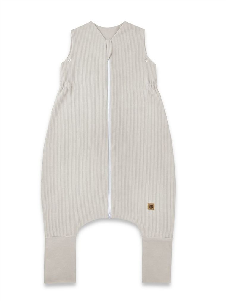 MimiNu, Soft, Flo, śpiworek do spania z nogawkami, prążek, beż, TOG 0.5-1, rozmiar S, 1-2.5 l