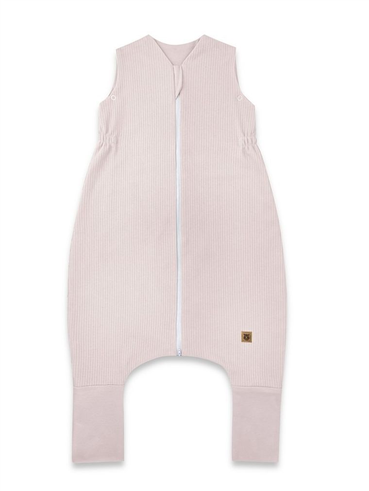 MimiNu, Soft, Flo, śpiworek do spania z nogawkami, prążek, pudrowy róż, TOG 0.5-1, rozmiar S, 1-2.5 l