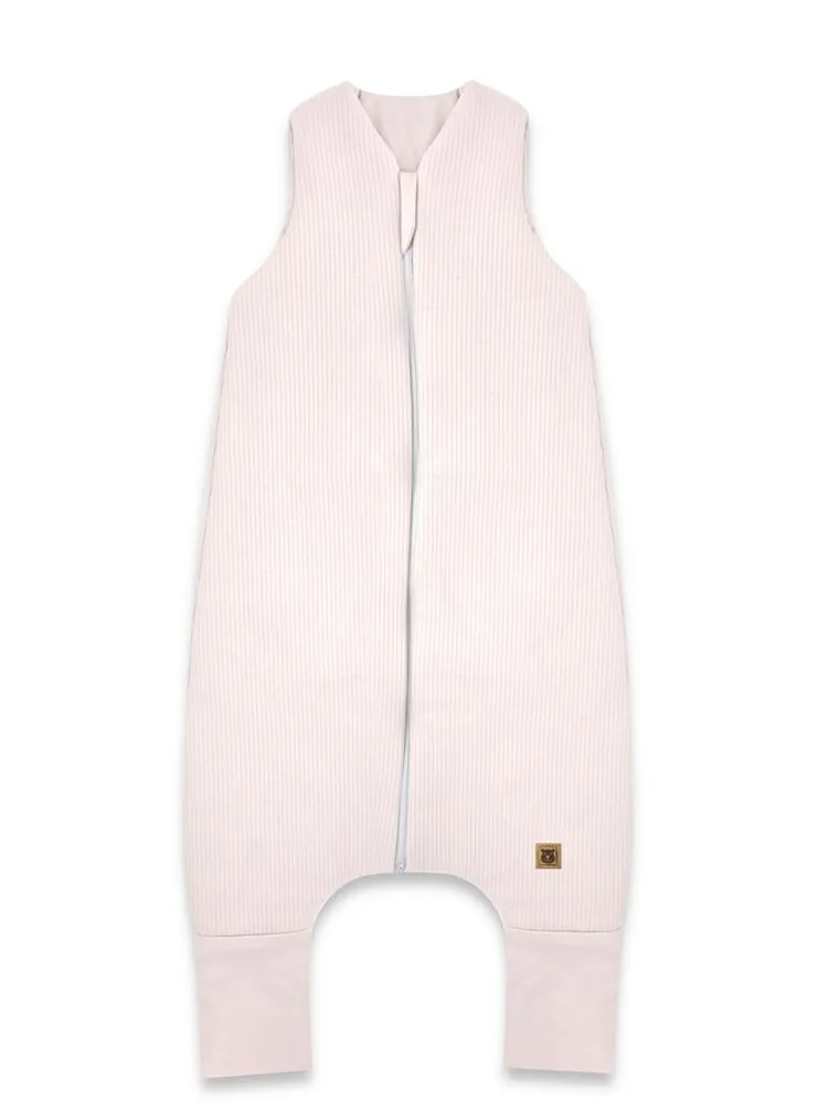 MimiNu, Soft, Flo, śpiworek do spania z nogawkami, prążek, pudrowy róż, TOG 2-2.5, rozmiar M, 2-6 l