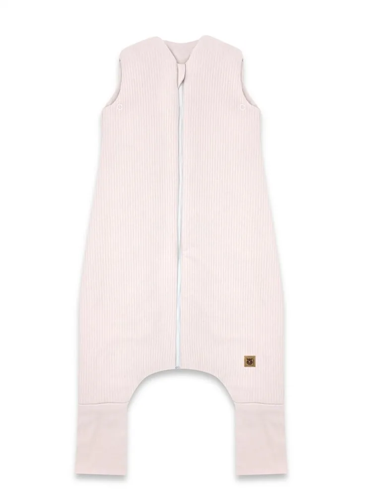 MimiNu, Soft, Flo, śpiworek do spania z nogawkami, prążek, pudrowy róż, TOG 2-2.5, rozmiar S, 1-2.5 l