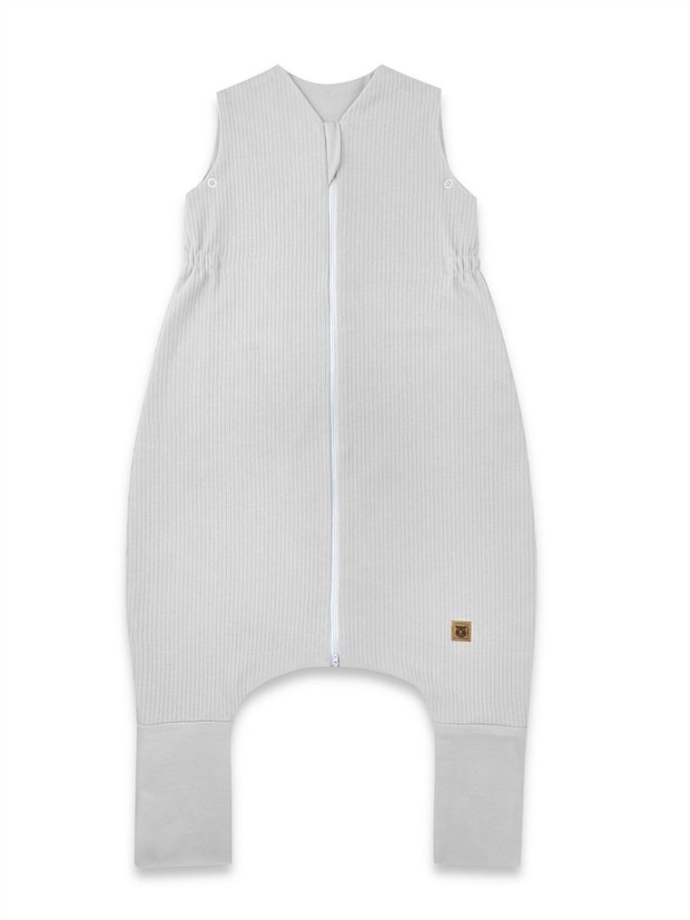 MimiNu, Soft, Flo, śpiworek do spania z nogawkami, prążek, szary, TOG 0.5-1, rozmiar S, 1-2.5 l