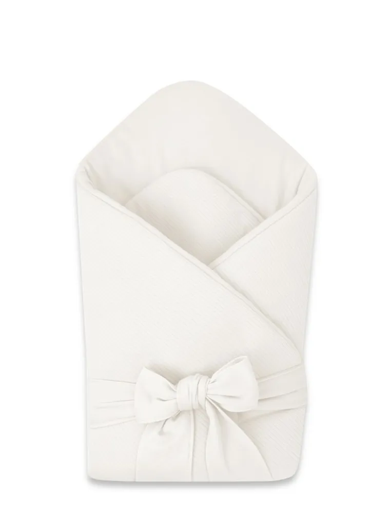 MimiNu, Soft, rożek niemowlęcy, wiązany, śmietanka, 0-3m