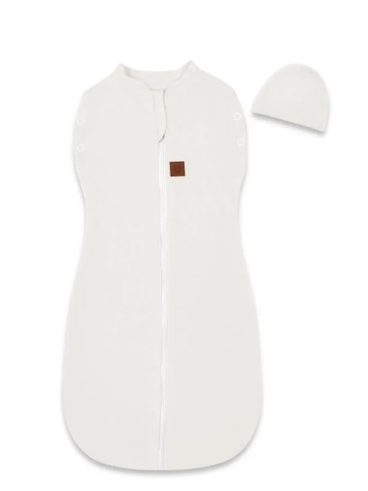 MimiNu, Soft, Teddy, komplet: śpiworek + czapeczka, śmietanka, TOG 0.5, 0-3 m