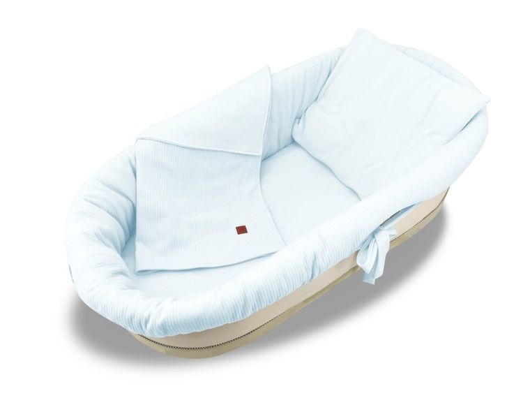 MimiNu, Soft, zestaw: ochraniacz do gondoli i kosza Mojżesza, materac, poduszka, baby blue, 0-6m