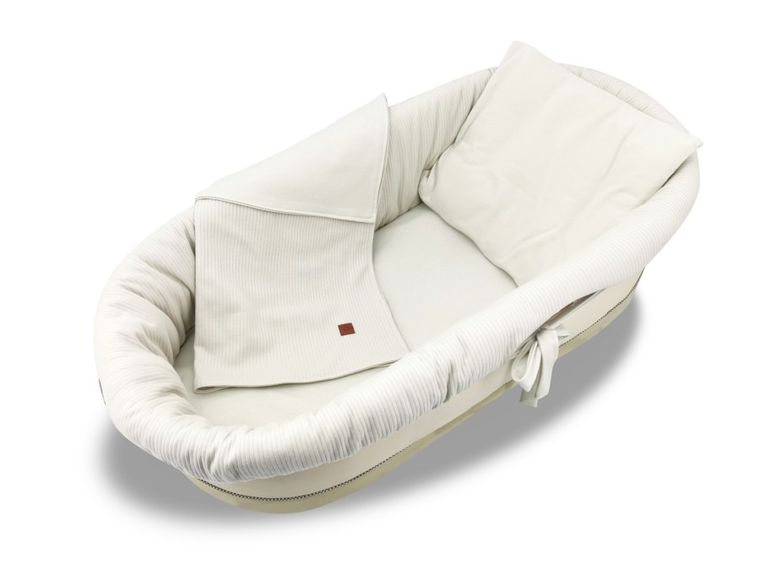 MimiNu, Soft, zestaw: ochraniacz do gondoli i kosza Mojżesza, materac, poduszka, beż, 0-6m