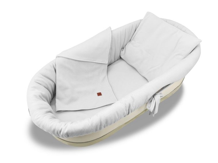 MimiNu, Soft, zestaw: ochraniacz do gondoli i kosza Mojżesza, materac, poduszka, szary, 0-6m