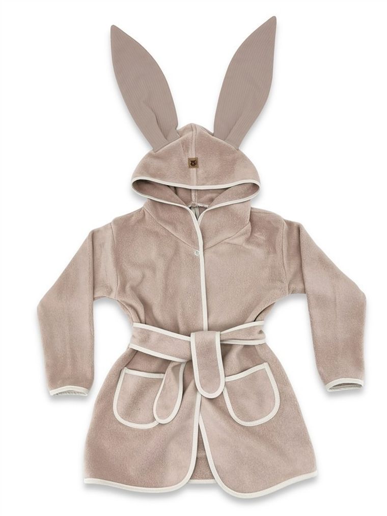 MimiNu, szlafroczek z uszami, bambus, mokka, rozmiar L, 5-7l