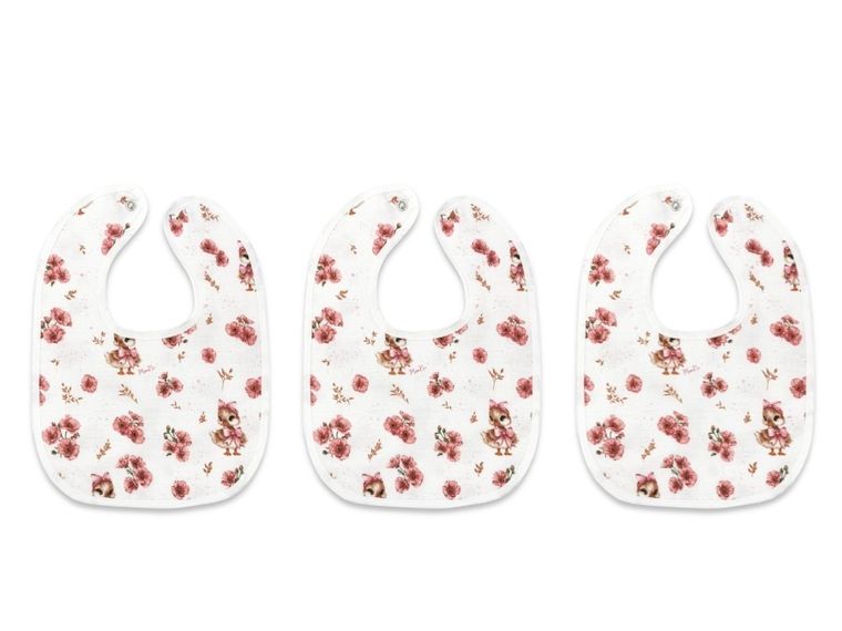 MimiNu, Trio, Kaczuszki, śliniak, pudrowy róż, 3 szt.