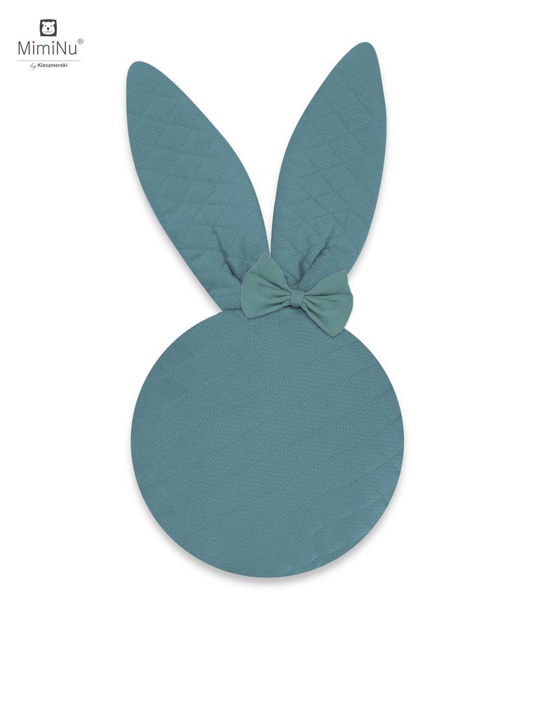 MimiNu, Zajączek, przytulanka do wózka, velvet pikowany, zieleń nepalska