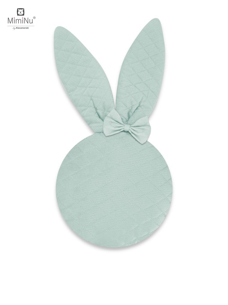 MimiNu, Zajączek, przytulanka do wózka, velvet pikowany, zimna mięta
