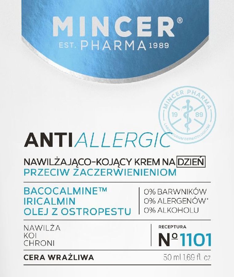 Mincer Pharma, AntiAllergic, krem nawilżająco-kojący na dzień, do cery wrażliwej nr 1101, 50 ml