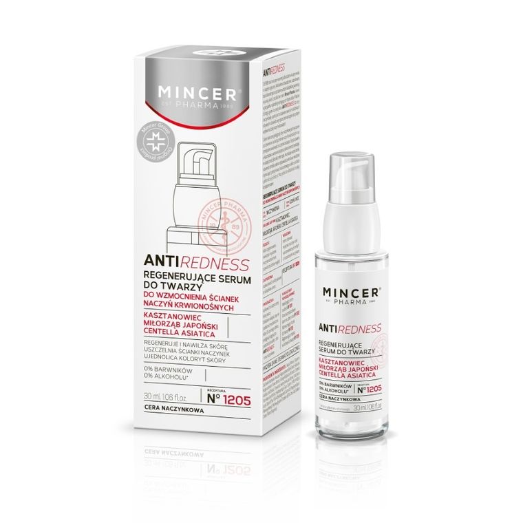 Mincer Pharma, AntiRedness nr 1205, regenerujące serum do twarzy, 30 ml