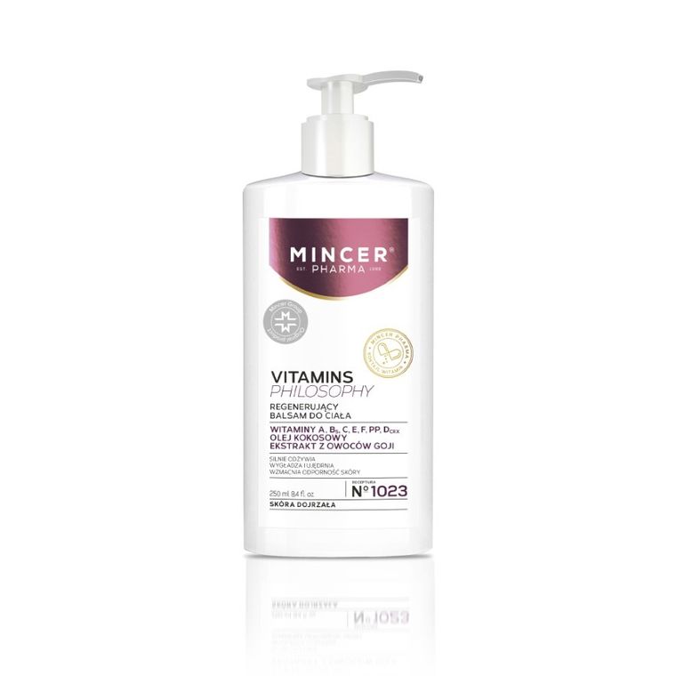 Mincer Pharma, Vitamins Philosophy nr 1023, regenerujący balsam do ciała, 250 ml
