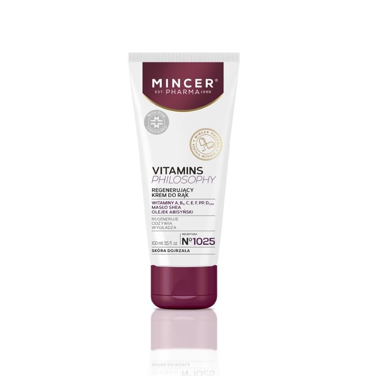 Mincer Pharma, Vitamins Philosophy nr 1025, regenerujący krem do rąk, 100 ml
