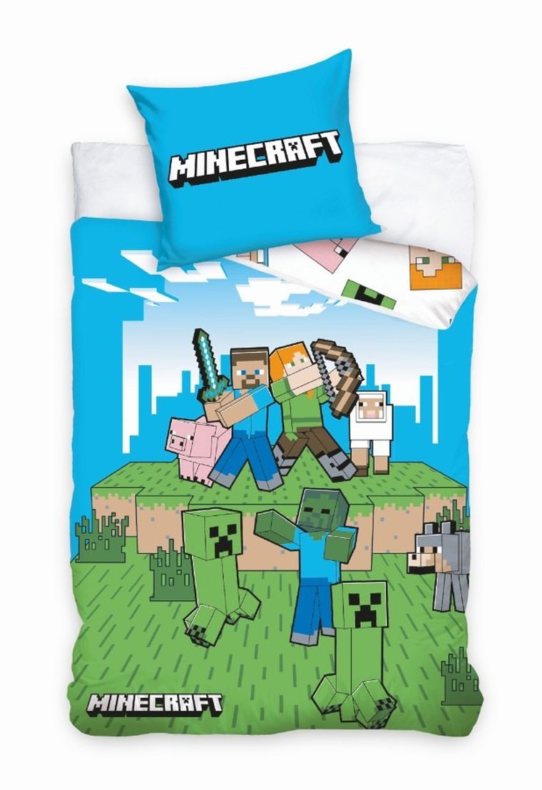 Minecraft, 2-częściowy komplet pościeli, 160-200 cm
