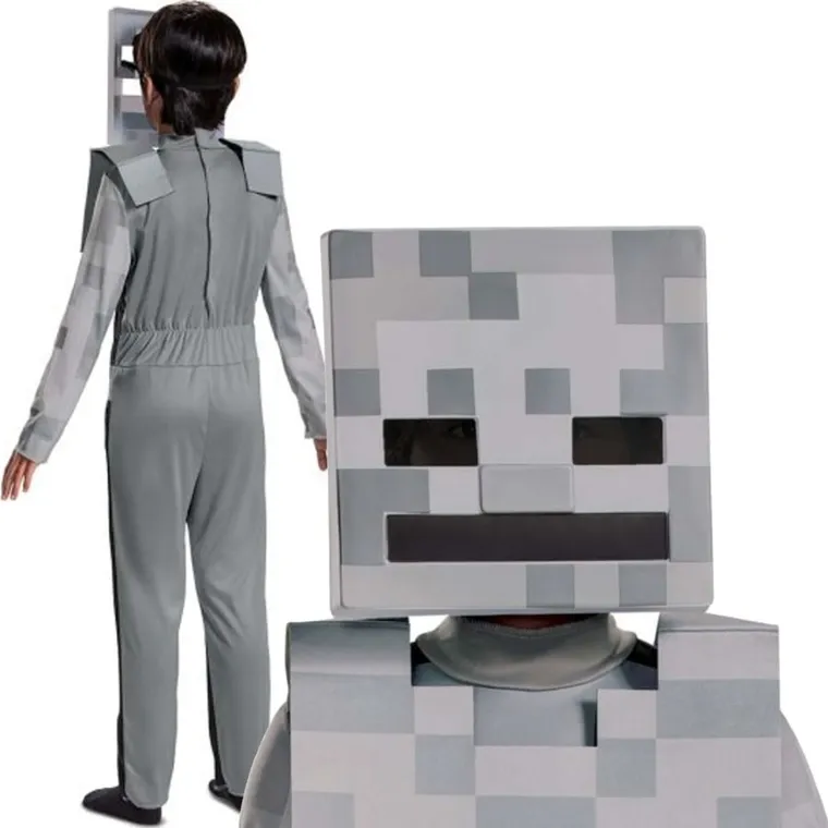 Minecraft, Halloween, strój karnawałowy, Skeleton Biały Szkielet, 109-126 cm, 4-6 lat