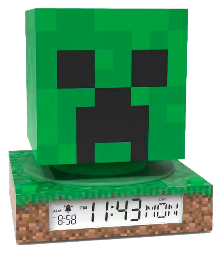 Minecraft, lampka 3D z budzikiem