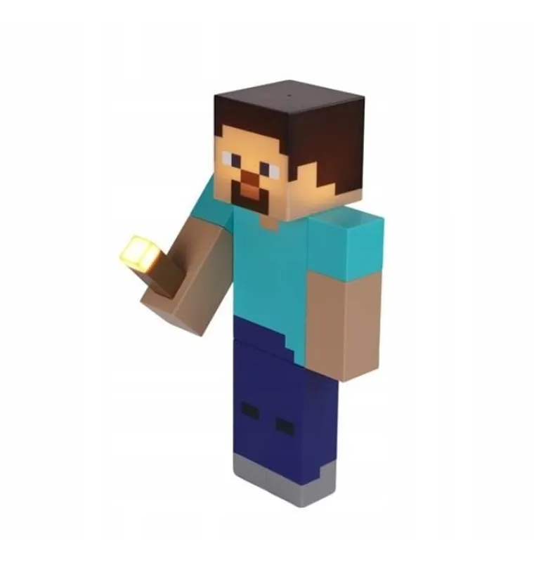 Minecraft, Steve, lampka nocna, latarka, 26 cm