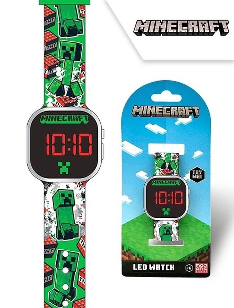 Minecraft, zegarek cyfrowy, LED