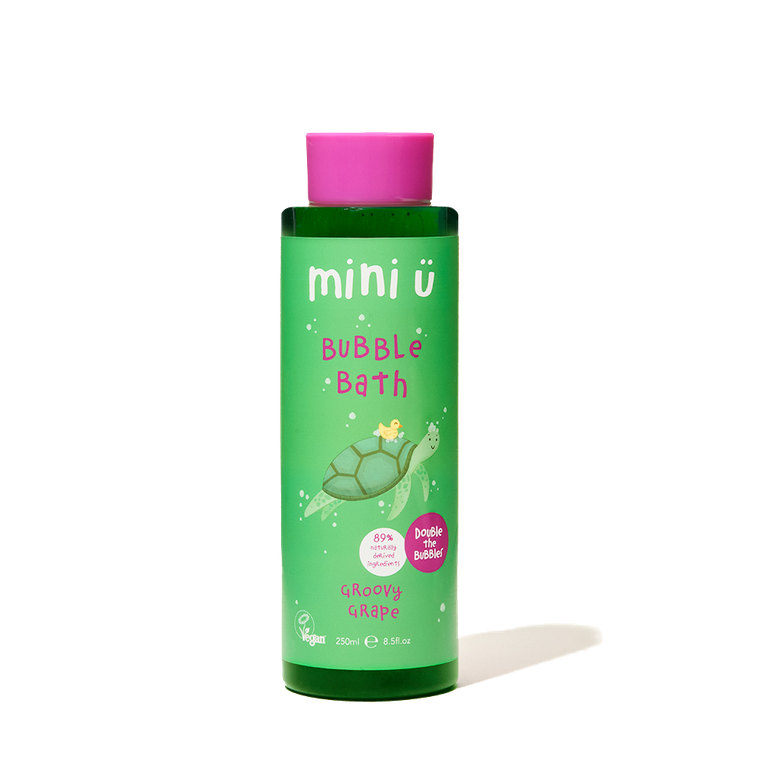 Mini U, naturalny bąbelkowy płyn do kąpieli dla dzieci i niemowląt, winogrono