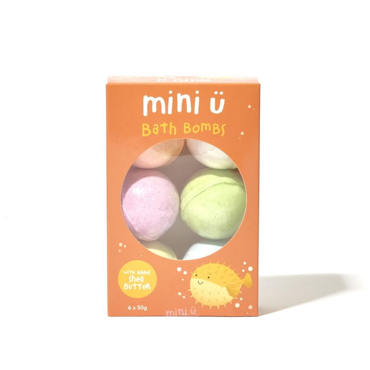 Mini U, zestaw musujących kul do kąpieli dla dzieci, 6 szt.