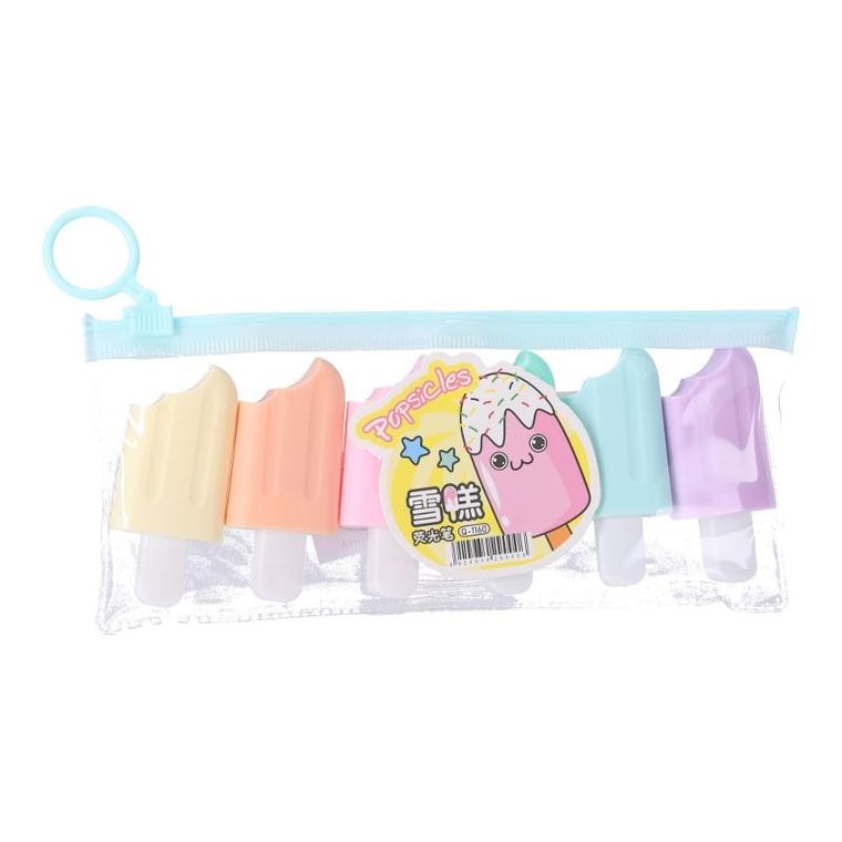 Mini zakreślacze, lody, 6 szt.