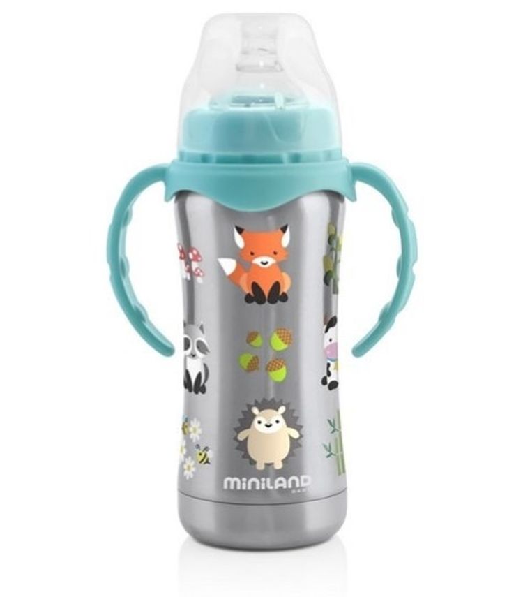 Miniland, butelka termiczna ze stali nierdzewnej ze smoczkiem, 180 ml