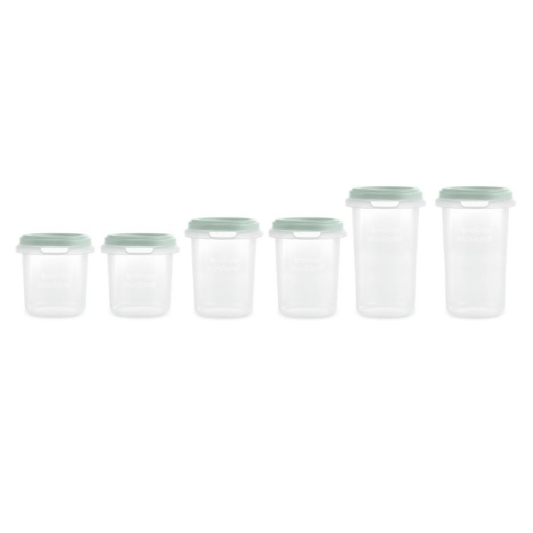 Miniland, Dolce, pojemniki hermetycznie zamykane, miętowe, 6 szt.