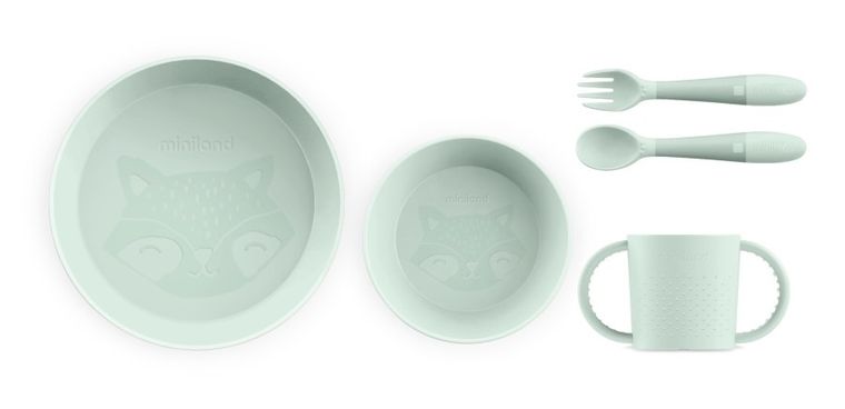 Miniland, Dolce, zestaw do karmienia, miętowy, 5 szt.