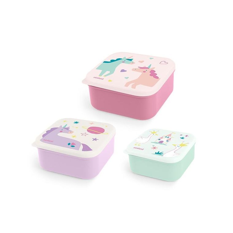 Miniland, lunchbox, Jednorożec, 3 szt.