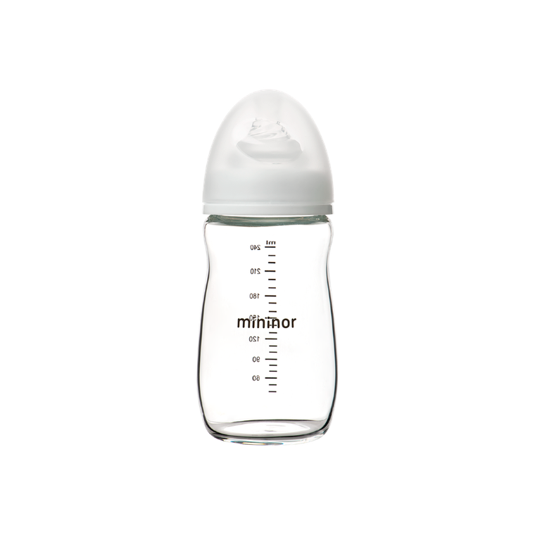 Mininor, butelka szklana, 240 ml, 3m+
