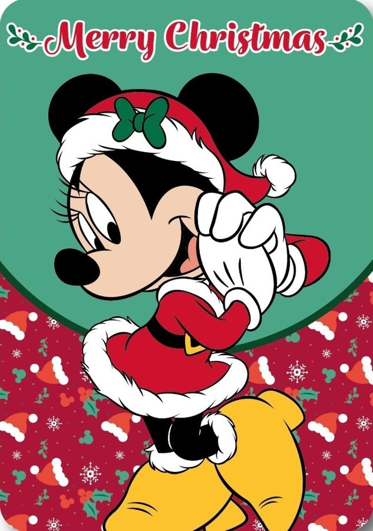 Minnie, koc polarowy, świąteczny, 100-140 cm