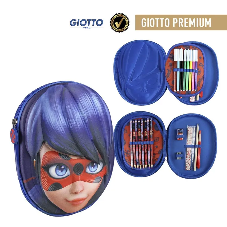 Miraculous: Biedronka i Czarny Kot, piórnik 3D z wyposażeniem