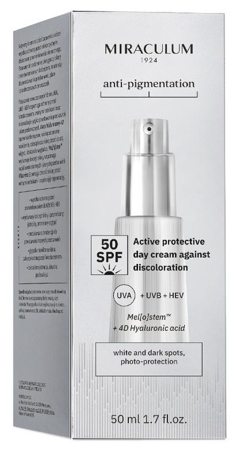 Miraculum, Anti-Pigmentation, aktywny krem przeciw przebarwieniom SPF 50, 50 ml