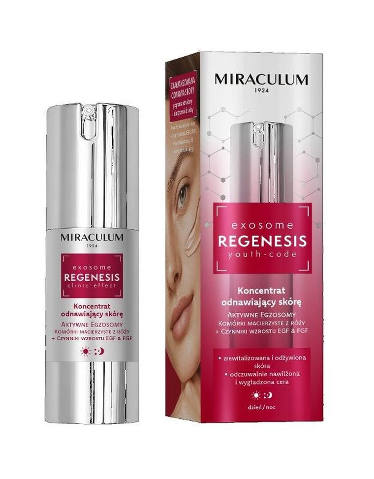 Miraculum, Exosome Regenesis Youth-Code, koncentrat odnawiający skórę na dzień i noc, 30 ml