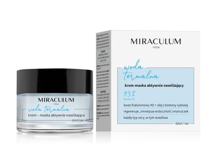 Miraculum, woda termalna, krem-maska aktywnie nawilżający na dzień i noc, 50 ml