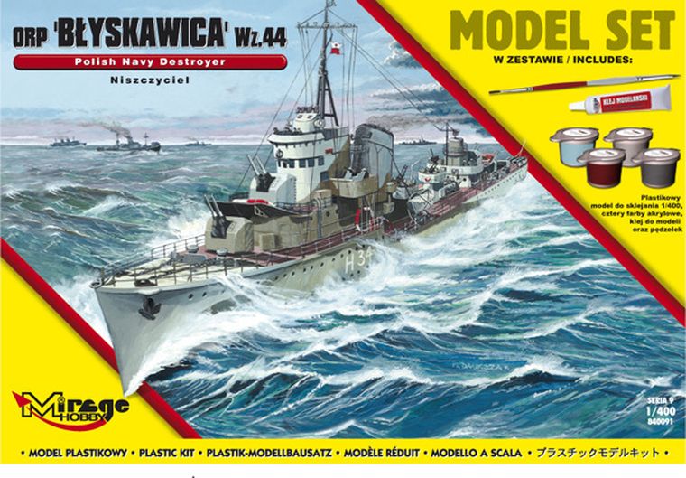 Mirage Hobby, niszczyciel ORP BŁYSKAWICA, model do sklejania