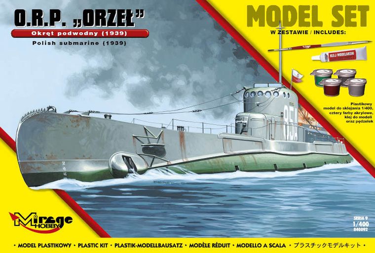 Mirage Hobby, okręt podwodny ORP ORZEŁ, model do sklejania