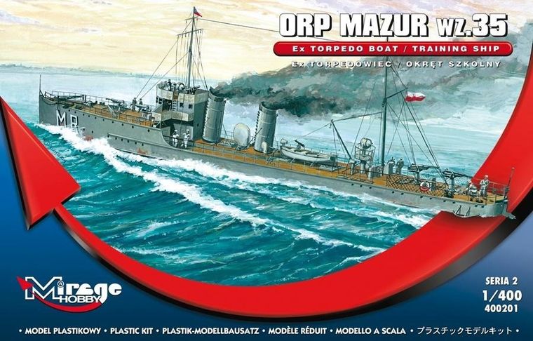 Mirage Hobby, Okręt Szkolny ORP Mazur wz. 35 Polski, model do sklejania