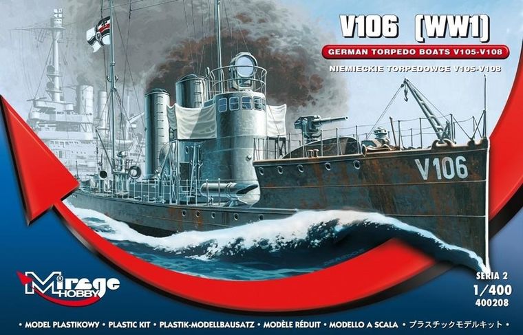 Mirage Hobby, Okręt Torpedowy V 106 Niemiecki, model do sklejania