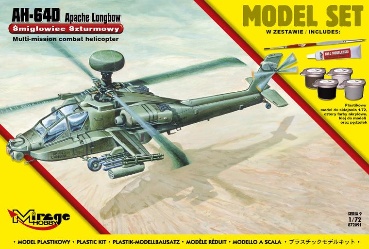 Mirage Hobby, śmigłowiec szturmowy AH-64D APACHE, model do sklejania
