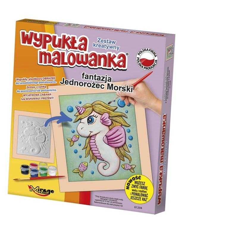 Mirage Hobby, Wypukła Malowanka, zestaw kreatywny do malowania, Fantazja, Jednorożec, Morski