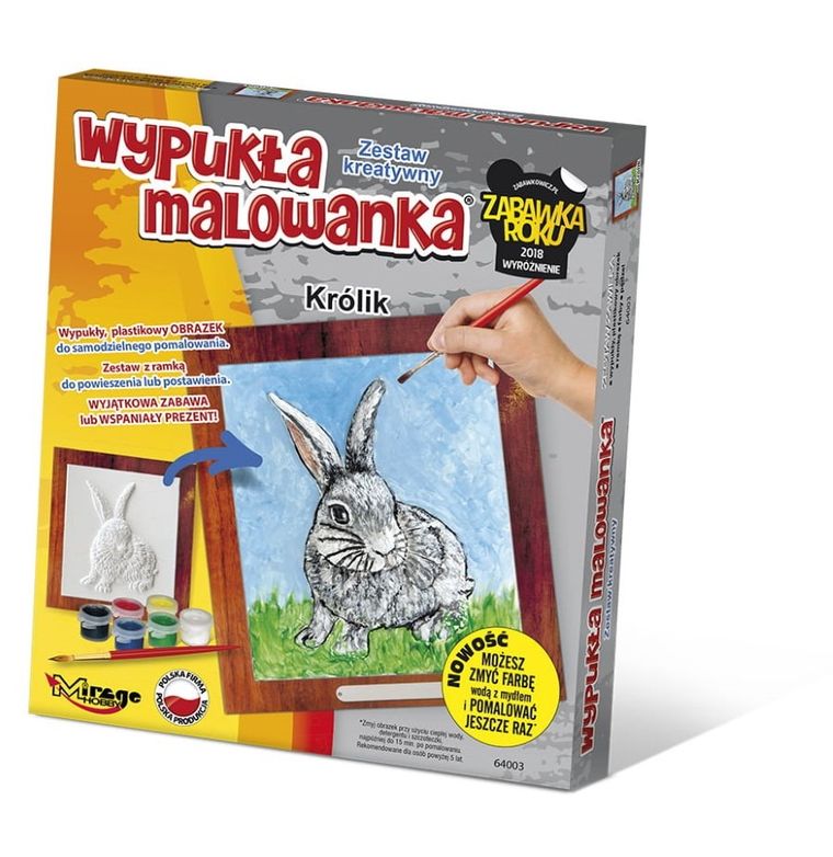 Mirage Hobby, Wypukła Malowanka, zestaw kreatywny do malowania, Futrzaki, Królik