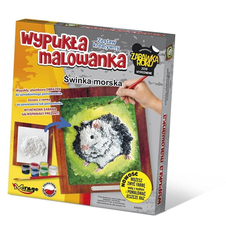Mirage Hobby, Wypukła Malowanka, zestaw kreatywny do malowania, Futrzaki, Świnka Morska