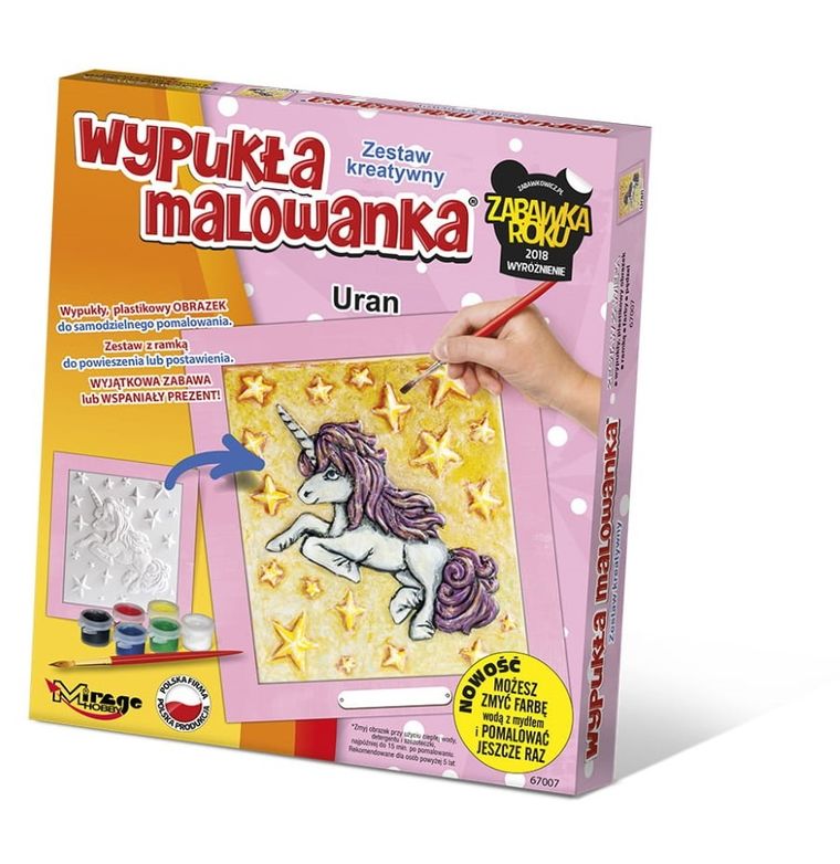 Mirage Hobby, Wypukła Malowanka, zestaw kreatywny do malowania, Jednorożec Uran