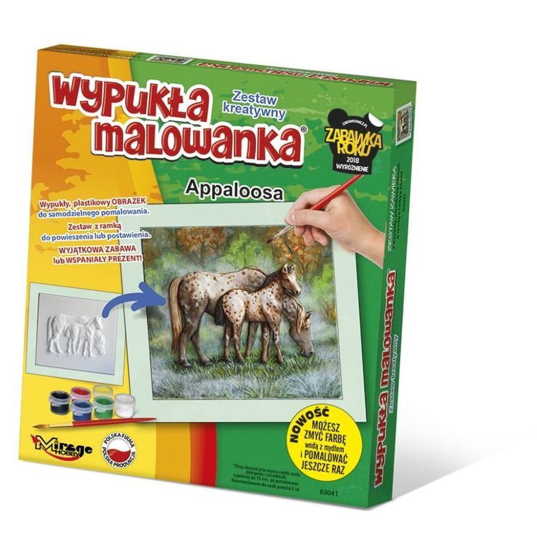 Mirage Hobby, Wypukła Malowanka, zestaw kreatywny do malowania, Konie Family, Appalosa