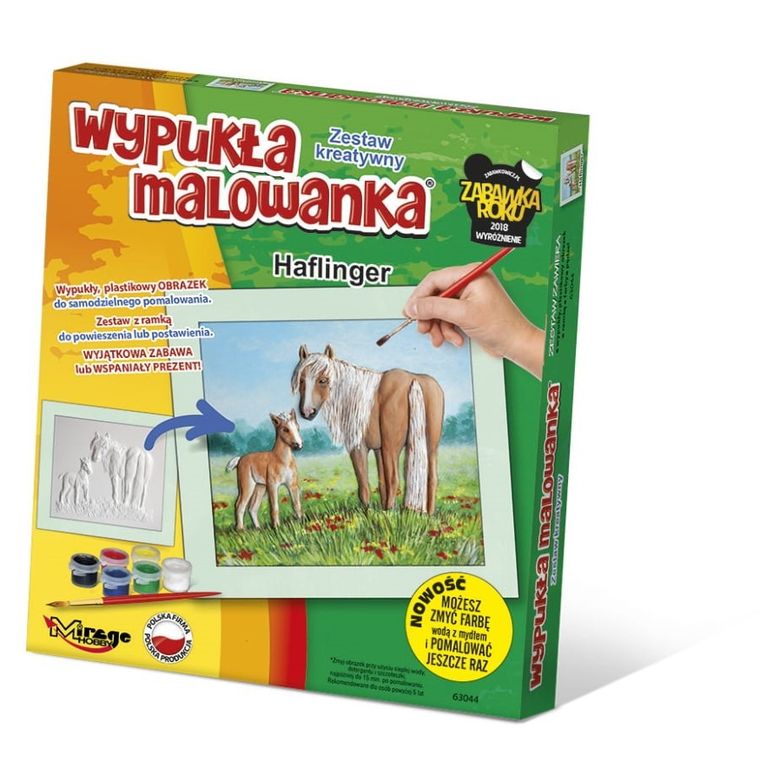 Mirage Hobby, Wypukła Malowanka, zestaw kreatywny do malowania, Konie Family, Haflinger
