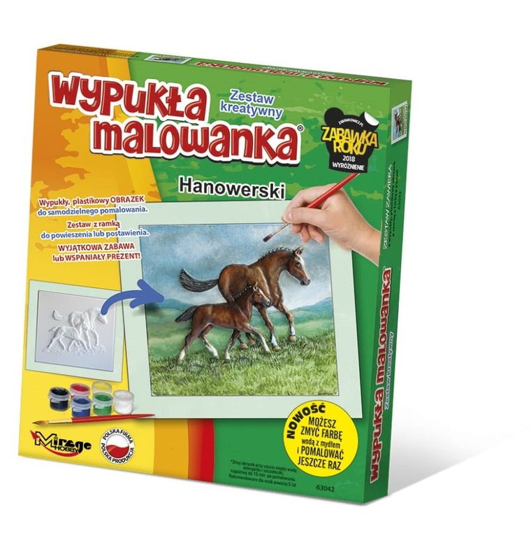 Mirage Hobby, Wypukła Malowanka, zestaw kreatywny do malowania, Konie Family, Hanowerski