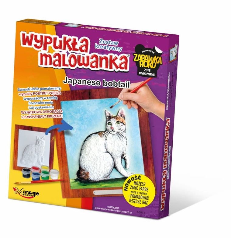 Mirage Hobby, Wypukła Malowanka, zestaw kreatywny do malowania, Kot Japanese Bobtail